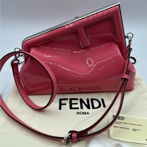 Fendi first midi patent leather pink NWOT